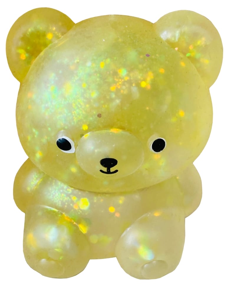 Streamline Glitter Bear Squishy Toy for Kids | Sparkly Stress Relief Squeeze Toy, 4 Colors - Little Miss Muffin Children & Home