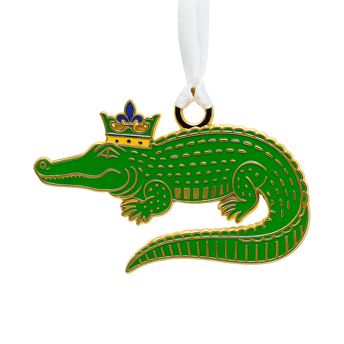Enamel alligator New Orleans ornament 