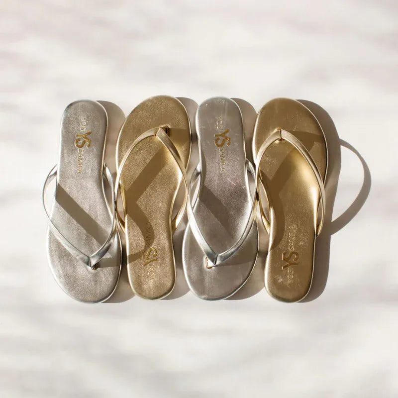 Yosi Samra Silver Rivington Flip Flop - Little Miss Muffin Children & Home