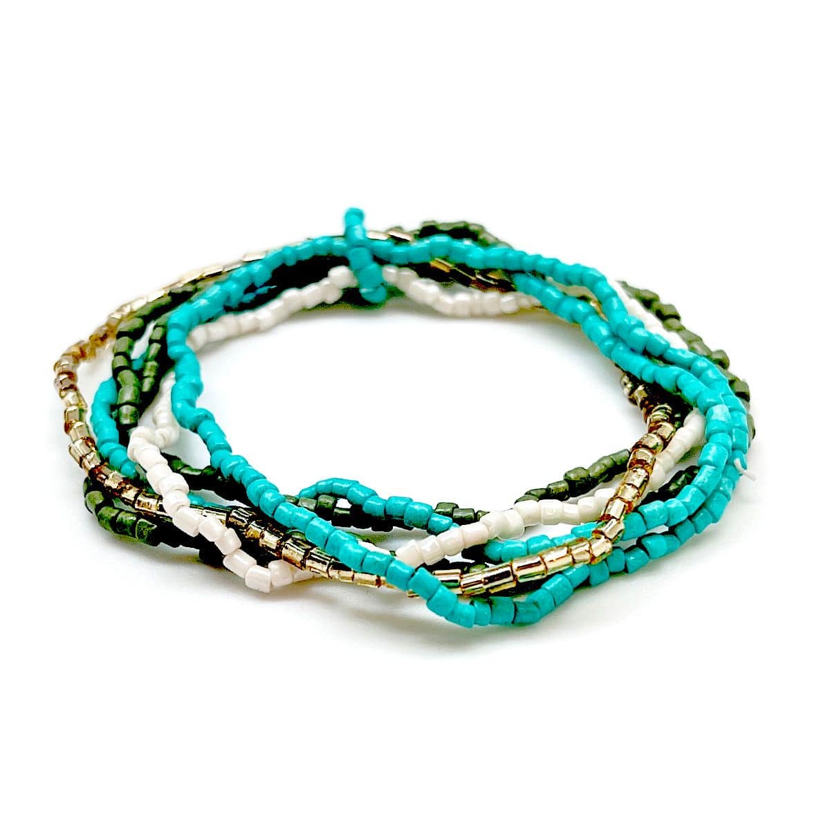 Anju Jewelry Seed-Bead Stretchy Bunch Bracelets – Turquoise Water - Little Miss Muffin Children & Home