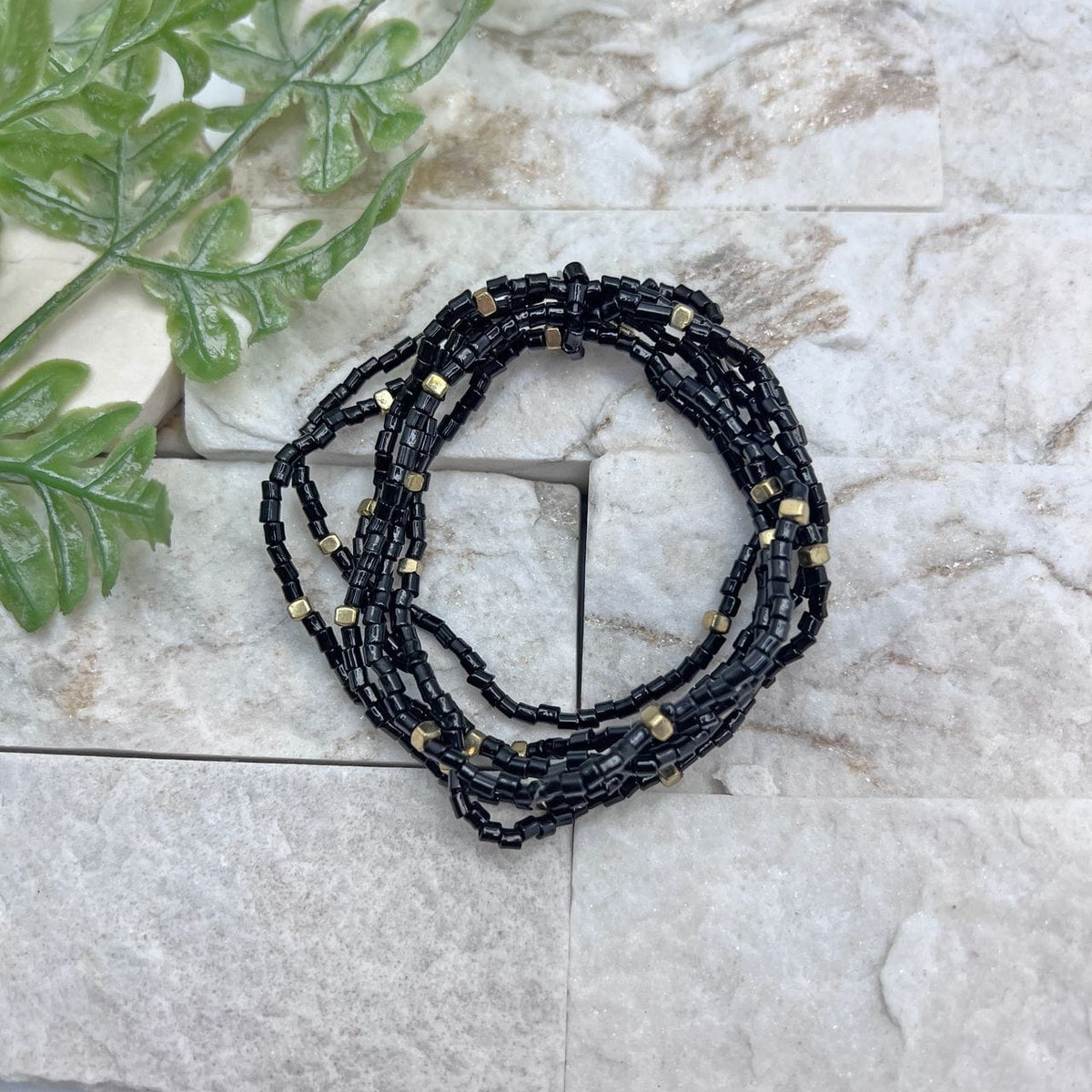 Anju Jewelry Seed-Bead Stretchy Bunch Bracelets – Lush Onyx - Little Miss Muffin Children & Home