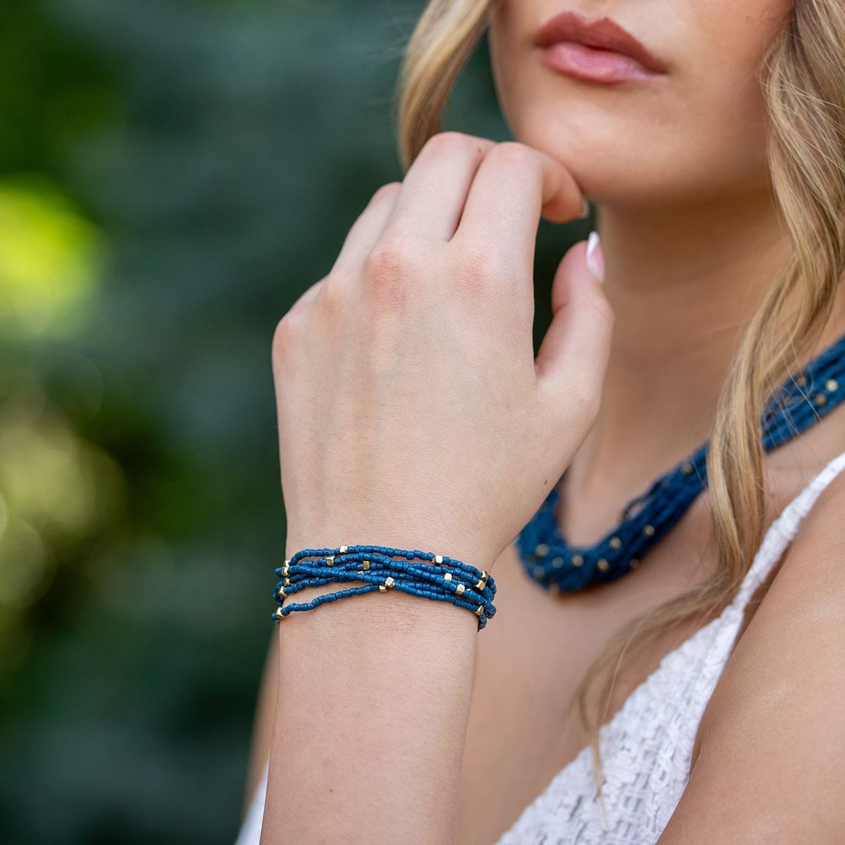 Anju Jewelry Seed-Bead Stretchy Bunch Bracelets – Striking Cerulean - Little Miss Muffin Children & Home