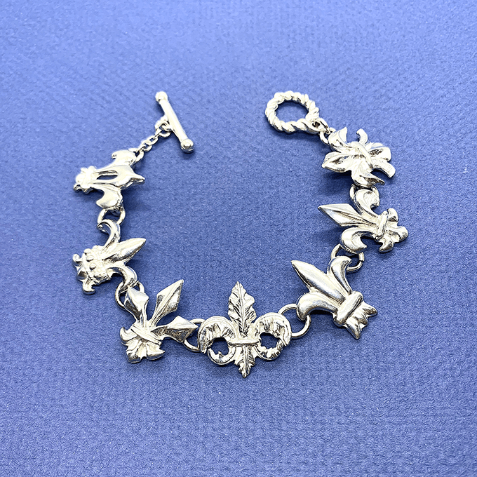 Pewter Graphics Pewter Graphics Fleur De Lis Link Bracelet - Little Miss Muffin Children & Home