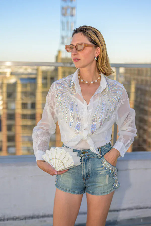 Timmy Woods Beverly Hills Beyonca Luxury White Shirt by Timmy Woods Beverly Hills - Little Miss Muffin Children & Home