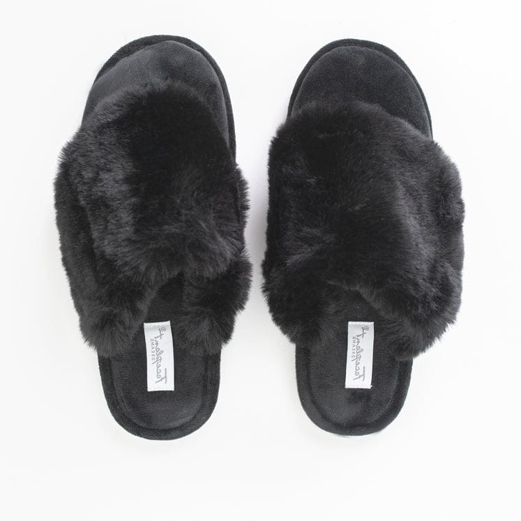 Black Furry Slippers