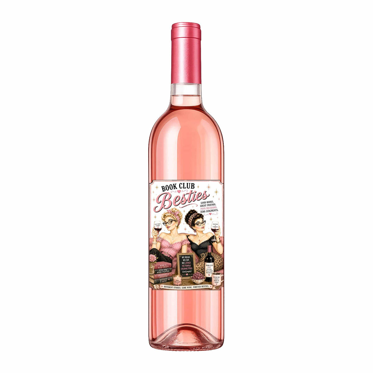 Sassy Talkin Sassy Vine Book Club Besties Wine Label - Little Miss Muffin Children & Home