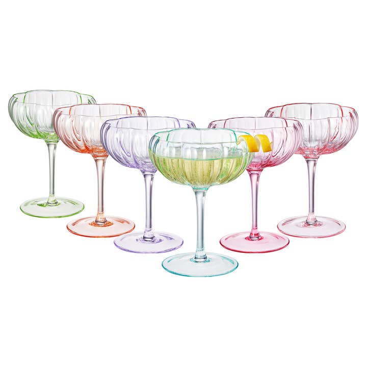 Floral coupe cocktail glass, 7 oz, by The Wine Savant