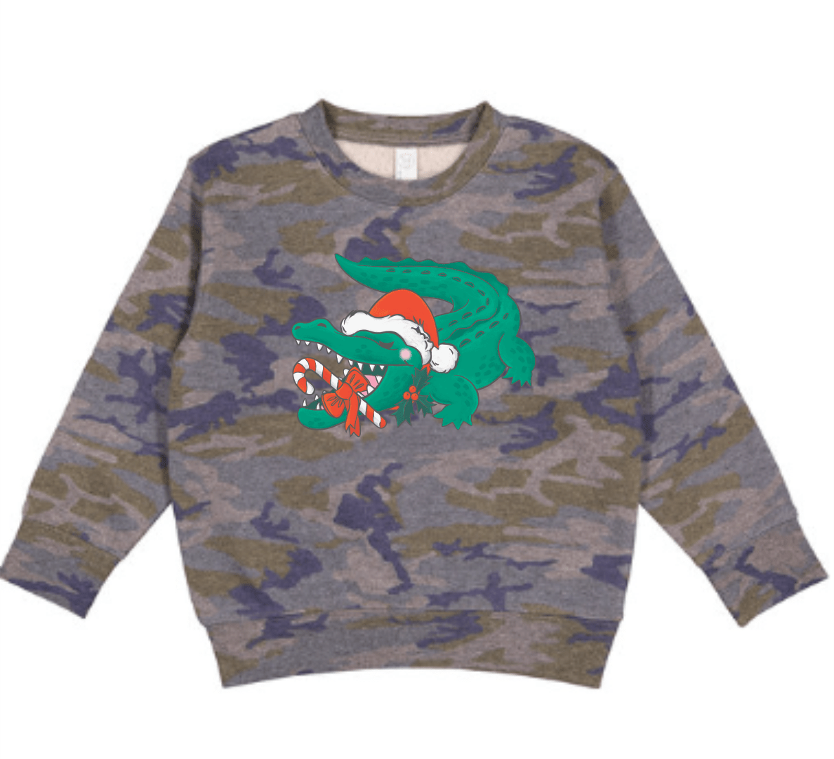 Whereable Art Whereable Art Alligator Candy Cane Toddler Sweatshirt - Little Miss Muffin Children & Home
