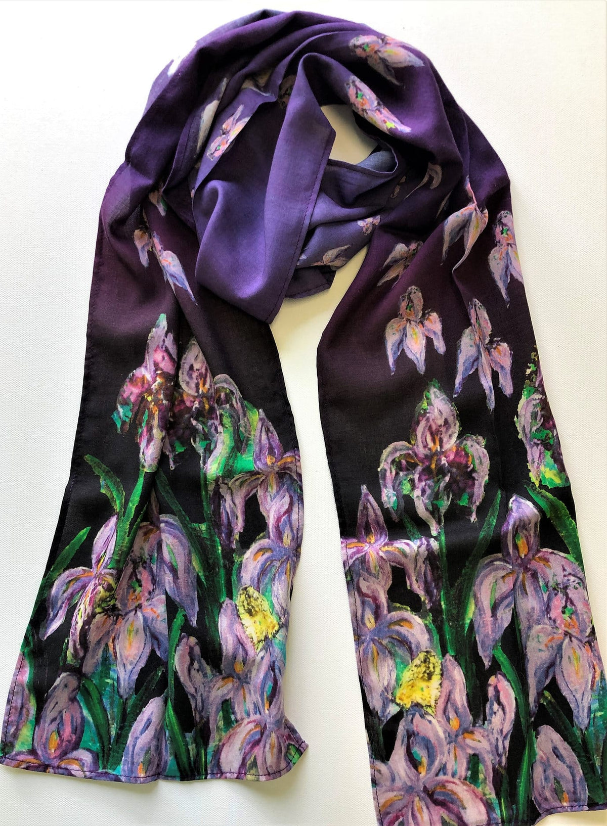 Nina J Purple Iris Cotton Scarf Dark Purple - Little Miss Muffin Children & Home