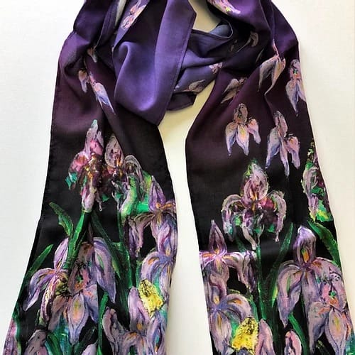 Nina J Purple Iris Cotton Scarf Dark Purple - Little Miss Muffin Children & Home