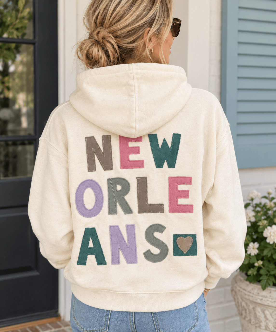 Em's Threads New Orleans Letter Patchwork Hoodie - Em's Threads - Little Miss Muffin Children & Home