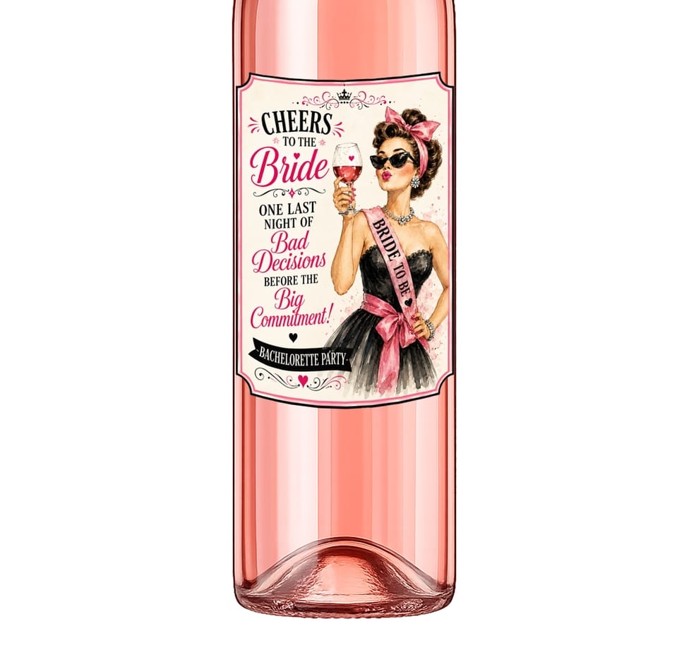 Sassy Talkin Sassy Vine Cheers To the Bride Wine Label - Little Miss Muffin Children & Home