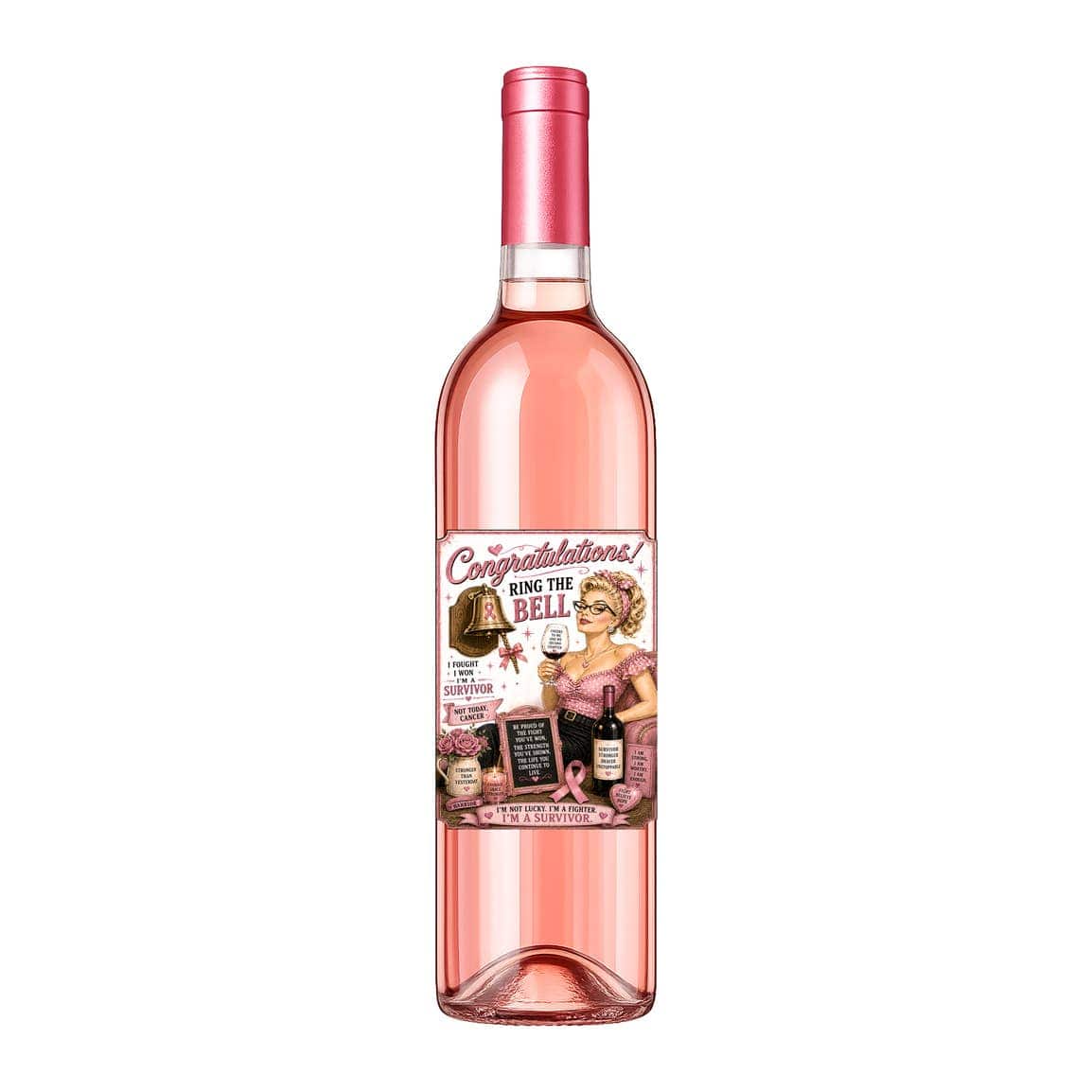 Sassy Talkin Sassy Vine Congratulations Cancer Survivor Wine Label - Little Miss Muffin Children & Home