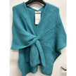 Cozy Italian Knit Loop Poncho in Turquoise
