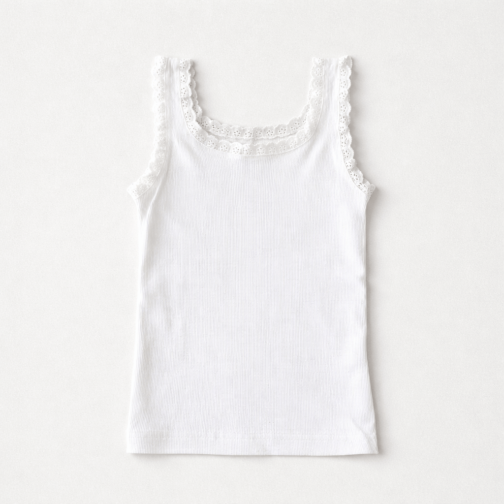 Joyous and Free White Lace Tank - Little Miss Muffin Children & Home