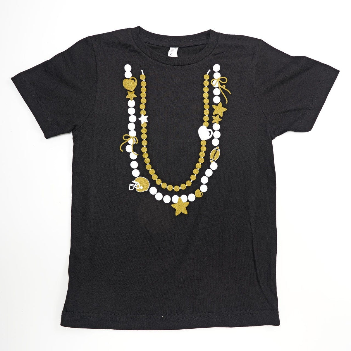 Bon Temps Boutique Black & Gold Necklace Tee - Little Miss Muffin Children & Home