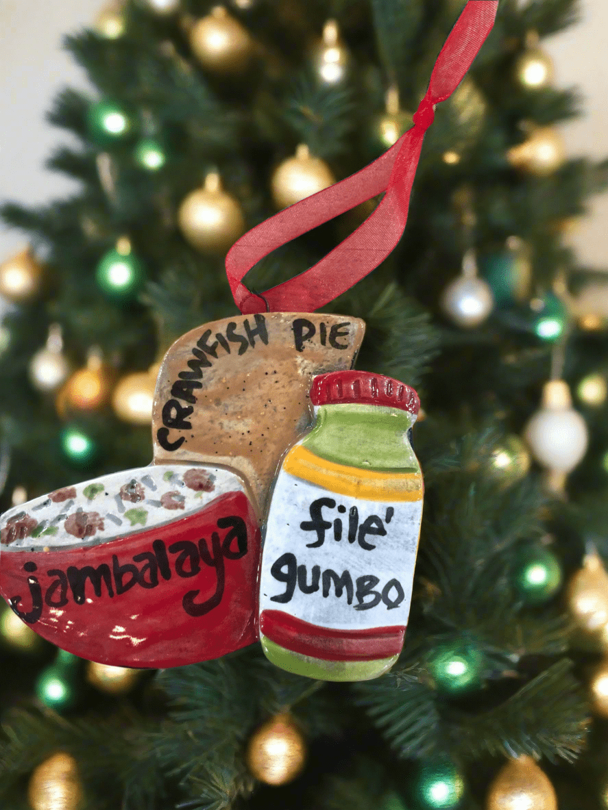 Katie Baldwin Originals Katie Baldwin Originals Jambalaya, Crawfish Pie, File' Gumbo Ornament - Little Miss Muffin Children & Home