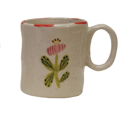 Creative Co-op Hand-Painted Stoneware 5oz Mug, 4 Styles Available - Little Miss Muffin Children & Home