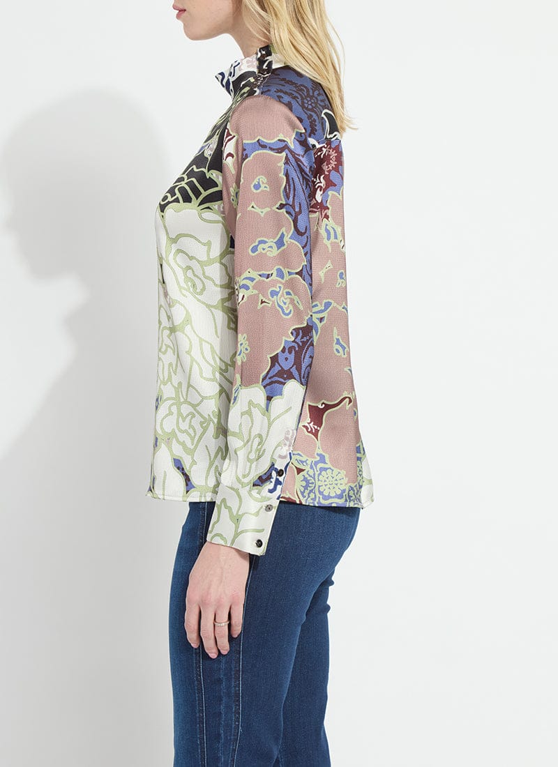 Lysse Seraphina Mock Neck Blouse in Antique Garden - Little Miss Muffin Children & Home