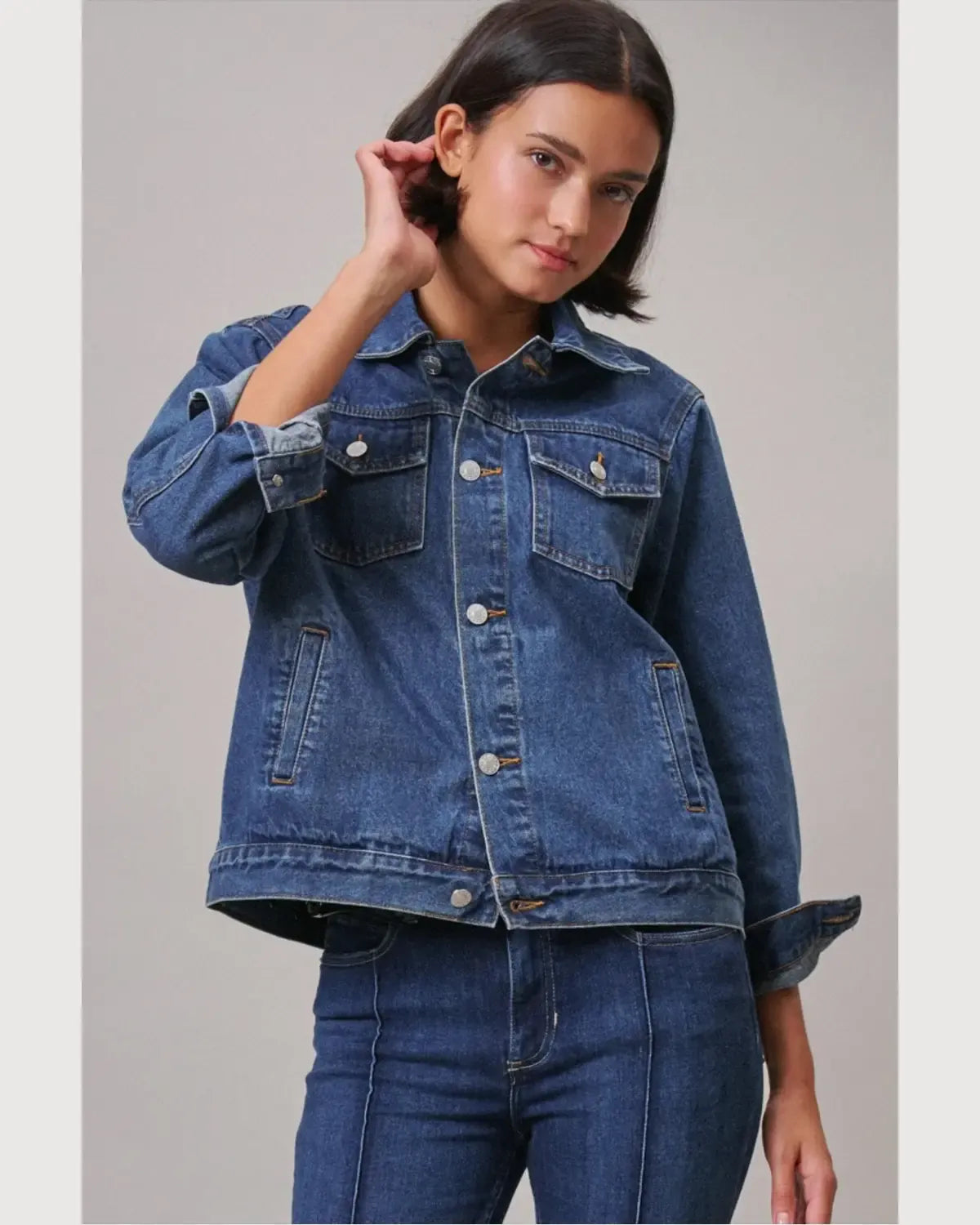 Urban Daizy American Flag Patch Denim Trucker Jacket - Little Miss Muffin Children & Home