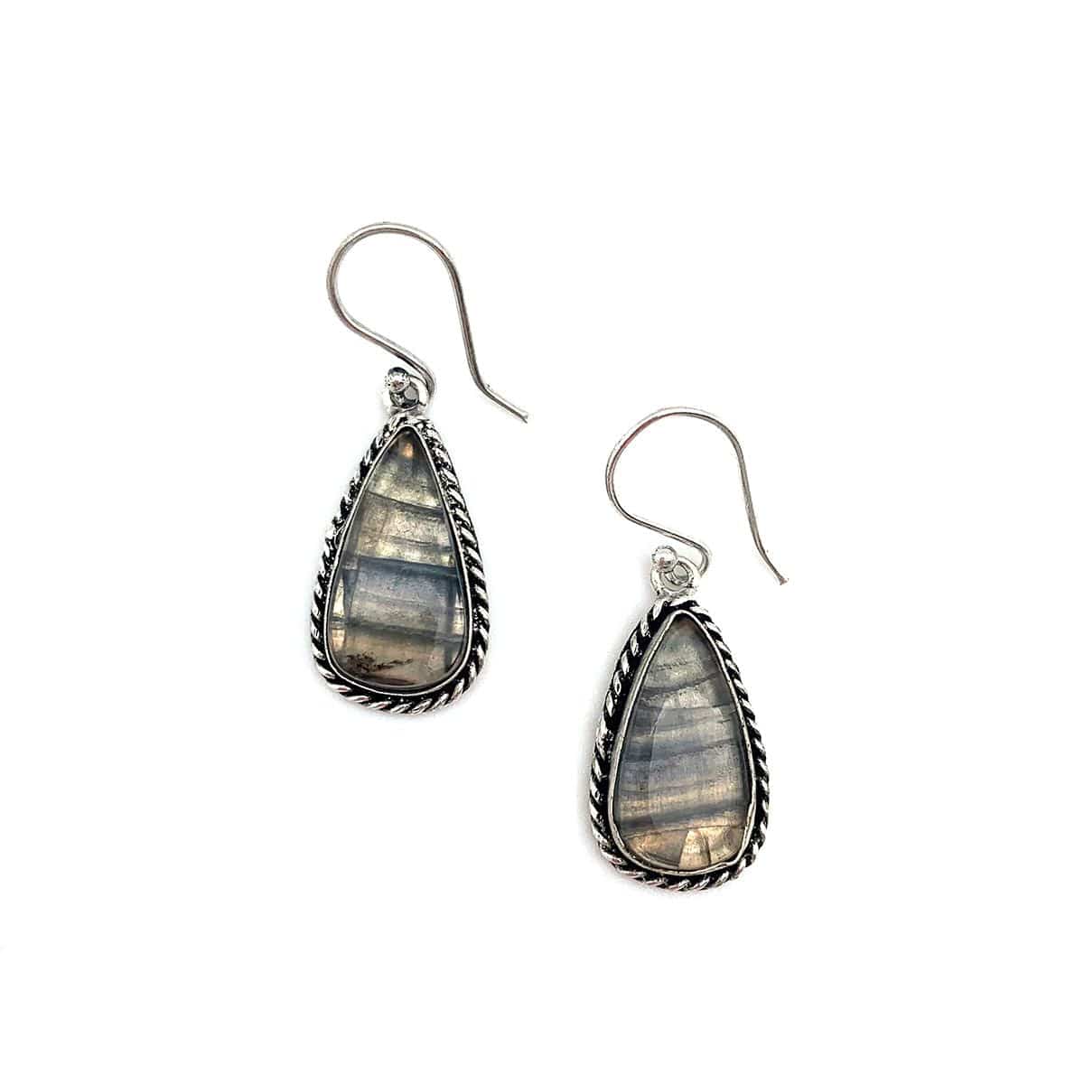 Anju Jewelry Kashi Semiprecious Stone Earrings – Labradorite - Little Miss Muffin Children & Home