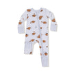 Footballs Playing Football 2 Way Zipper Romper