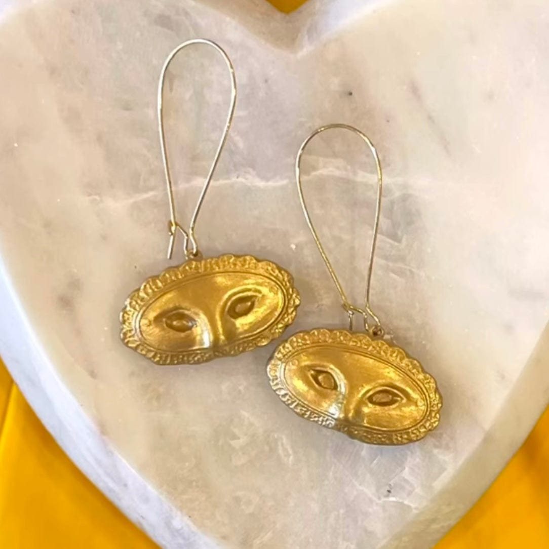 Carol Cassisa Carol Cassisa Mask Masques D'Or Earrings - Little Miss Muffin Children & Home