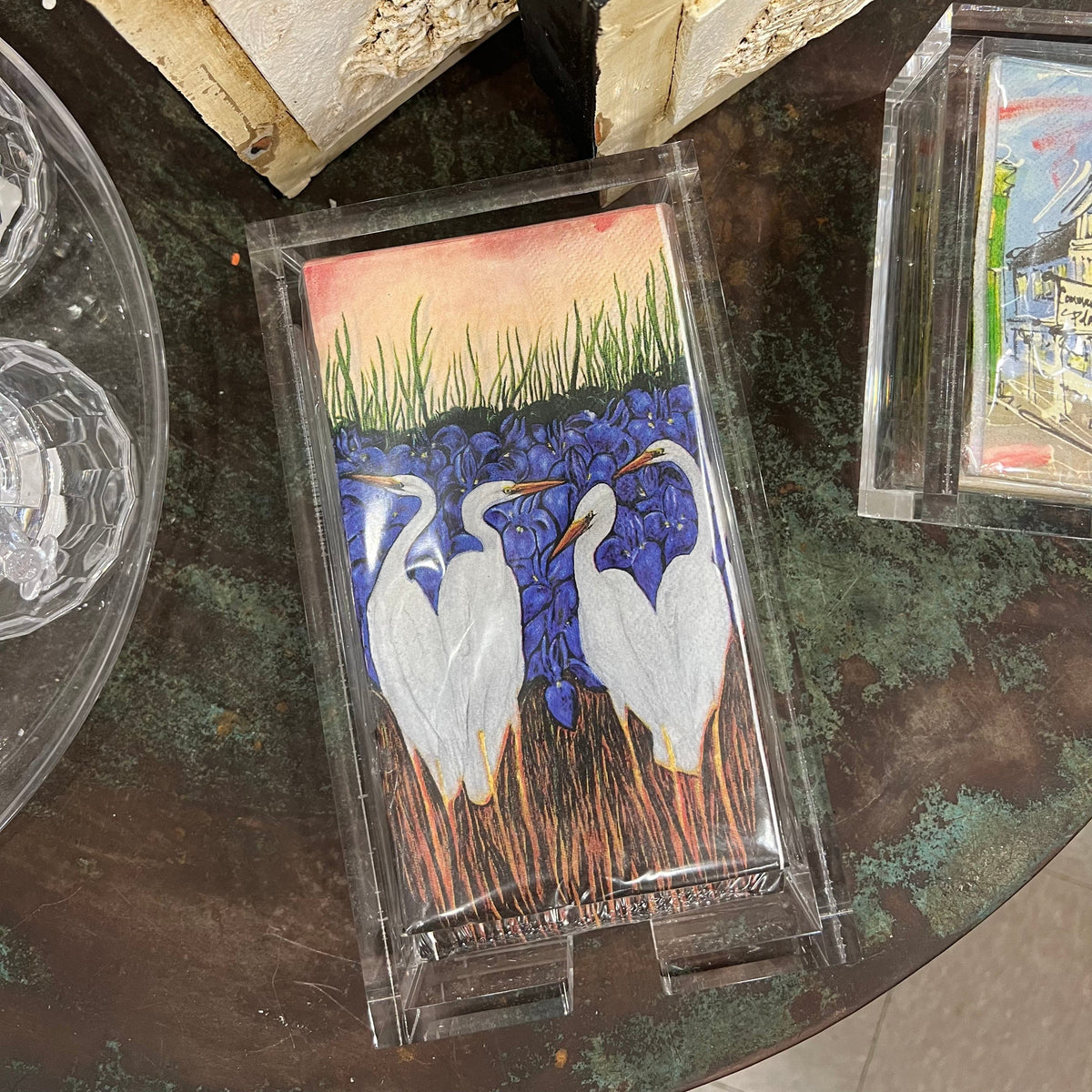 Whereable Art Whereable Art Egret & Irises Guest Towels - Little Miss Muffin Children & Home