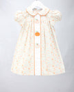 fall floral girls dress with pumpkins