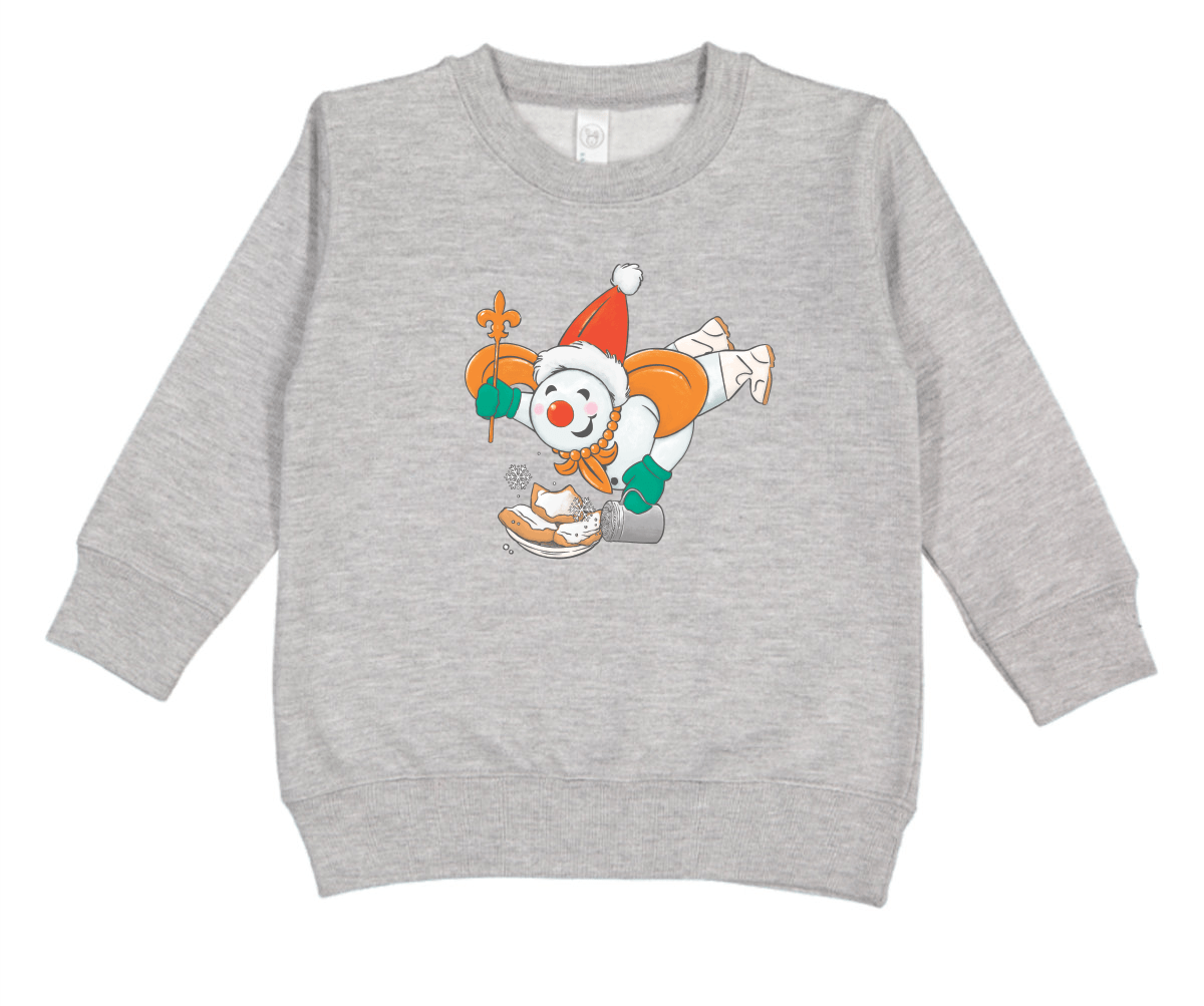 Whereable Art Whereable Art Mr Jingle Beignet Toddler Sweatshirt in Heather Grey - Little Miss Muffin Children & Home