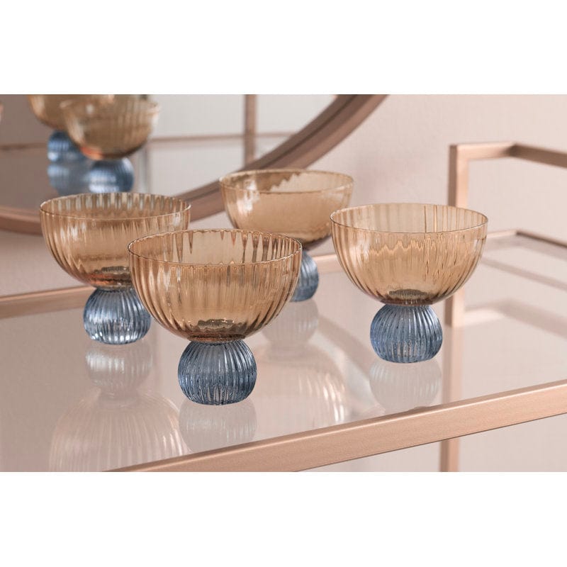 Beatriz Ball Beatriz Ball Glass Venice Coupe Set of 4, Amber & Blue - Little Miss Muffin Children & Home