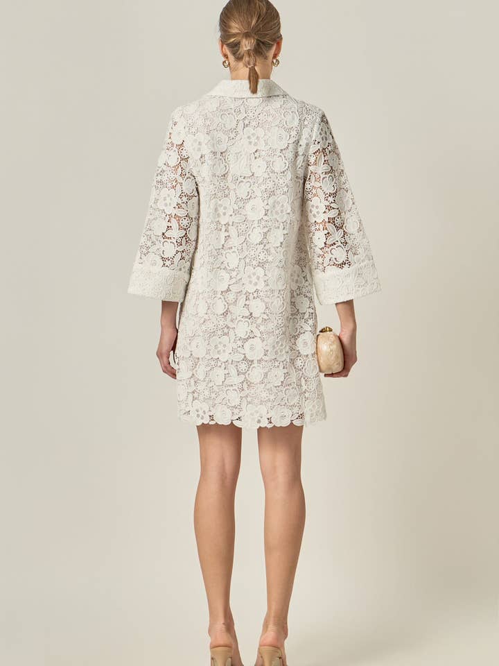 Guipure Lace Mini Dress