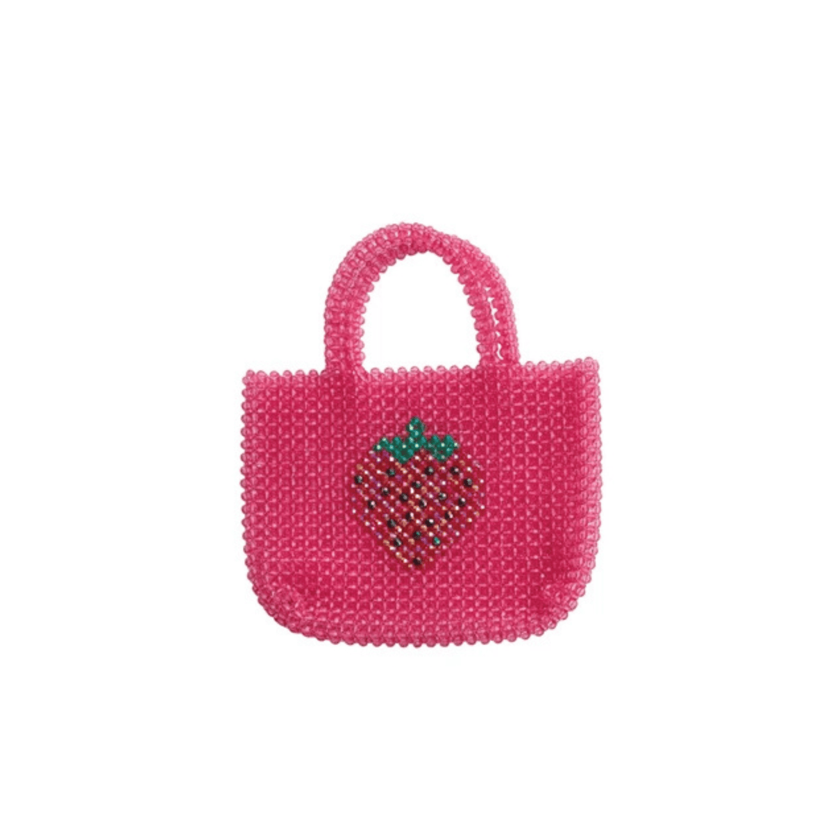 Handmade Acrylic Beaded Handbag with Iridescent Heart/Fruit