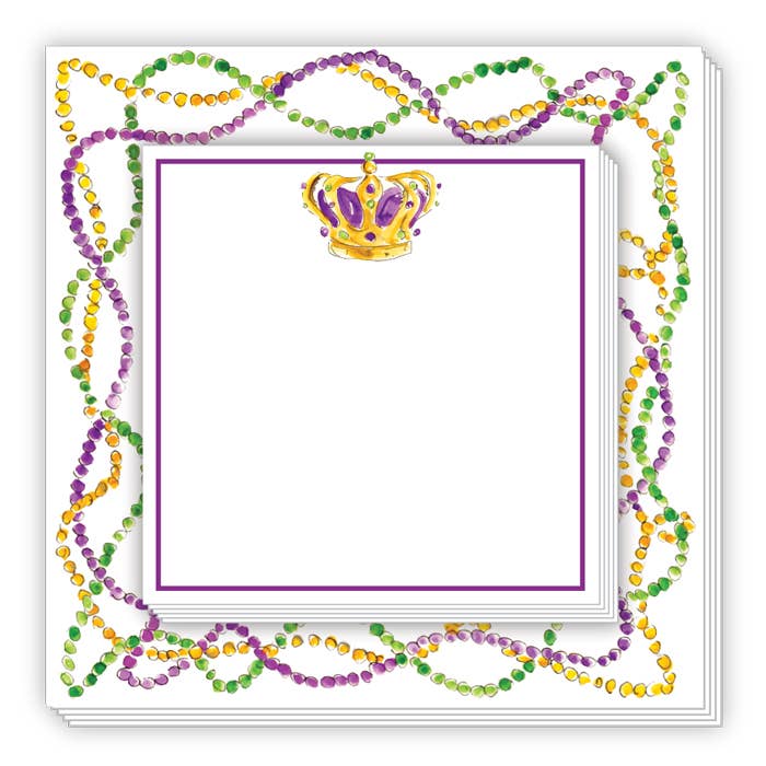 set of 2 mardi gras note cards