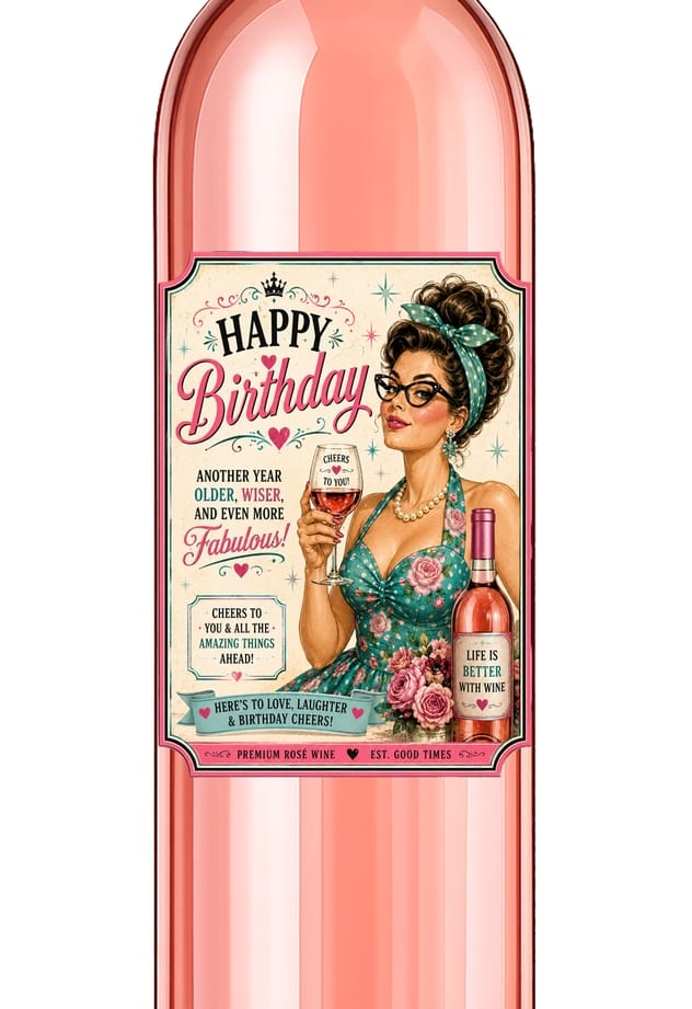 Sassy Talkin Sassy Vine Happy Birthday Wine Label - Little Miss Muffin Children & Home
