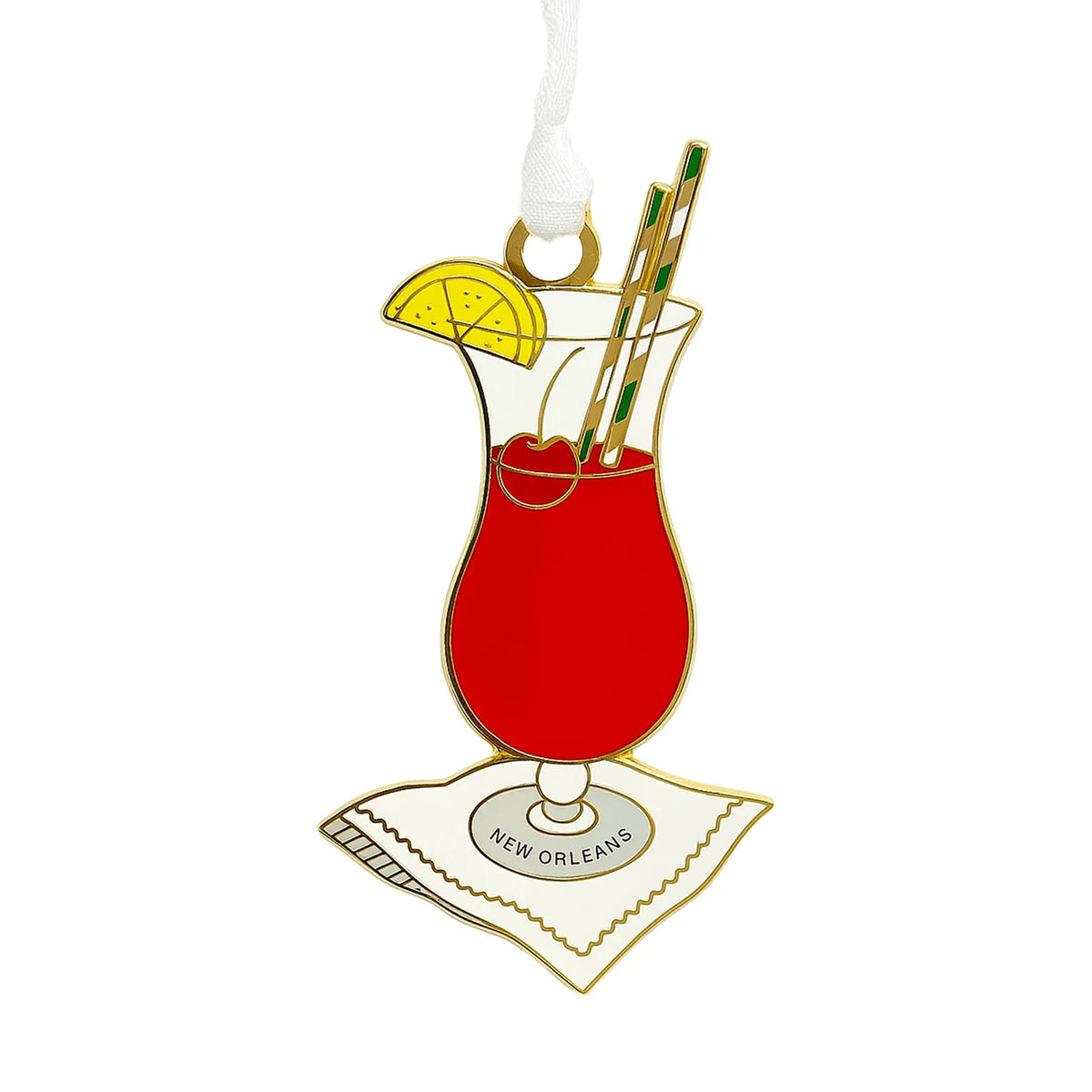 Hurricane enamel New Orleans ornament 