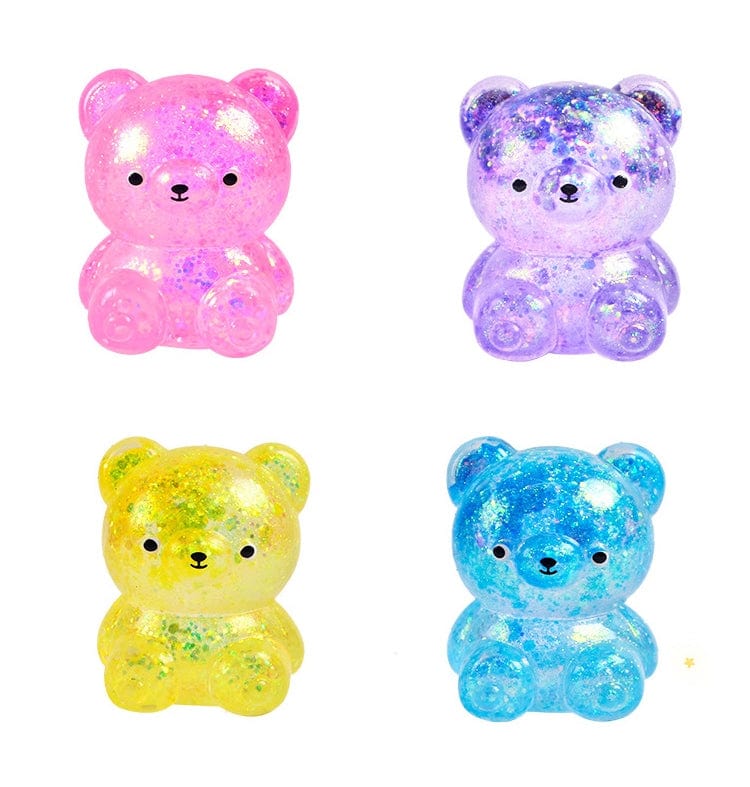 Streamline Glitter Bear Squishy Toy for Kids | Sparkly Stress Relief Squeeze Toy, 4 Colors - Little Miss Muffin Children & Home