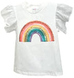 Lulu Bebe Lulu Bebe Lulu Sequin Rainbow Flutter Sleeve Top - Little Miss Muffin Children & Home