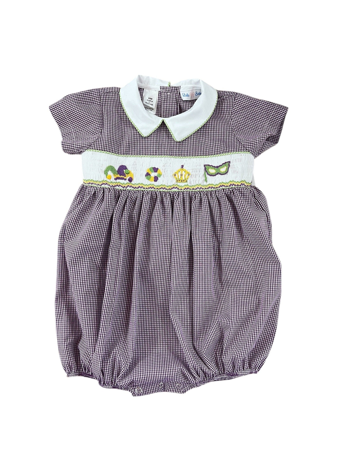 Lulu Bebe Lulu Bebe Mardi Gras Carnival Smocked Noah Bubble - Little Miss Muffin Children & Home