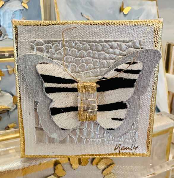 Dana Manly Art Animal Print Butterfly 4x4 - Little Miss Muffin Children & Home