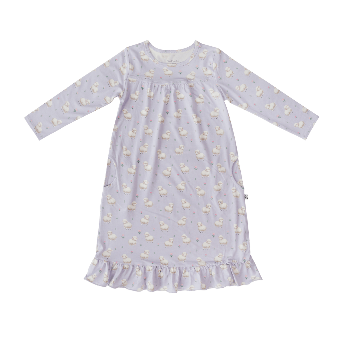 Sweet Bamboo Little Sheep Long Sleeve Boho Dress - Little Miss Muffin Children & Home