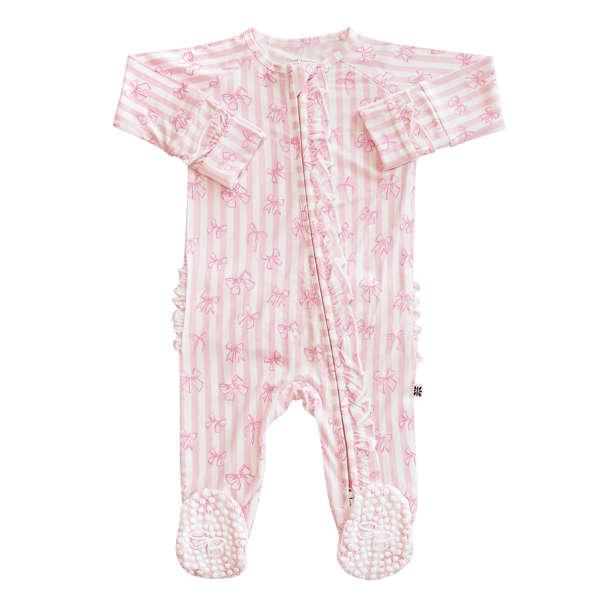 Sweet Bamboo Tie The Knot Ruffle Footie - Little Miss Muffin Children & Home