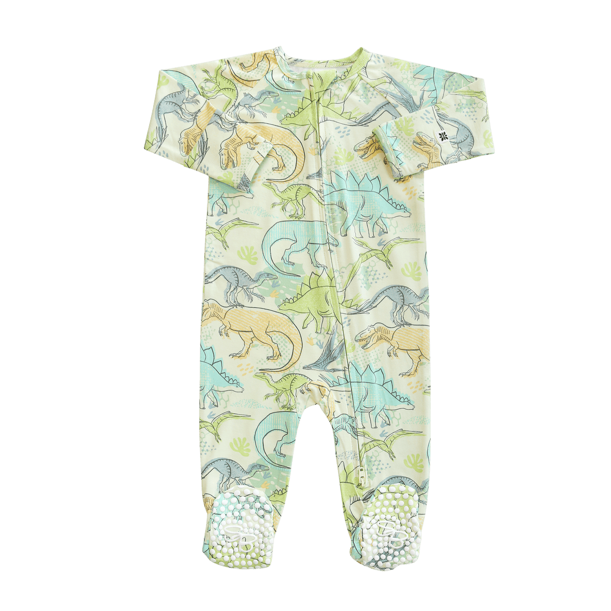 Sweet Bamboo Neon Dino Zipper Footie - Little Miss Muffin Children & Home