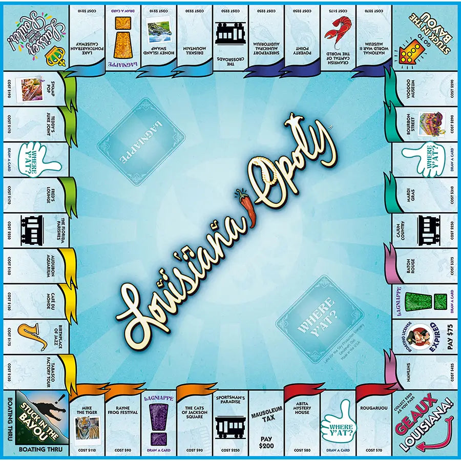 Outset Games and Cobble Hill Puzzles Louisiana Opoly (state) Board Game, by Late for the Sky - Little Miss Muffin Children & Home