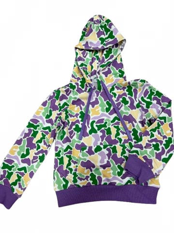 Lulu Bebe Lulu Bebe Mardi Gras Camo Hoodie - Little Miss Muffin Children & Home