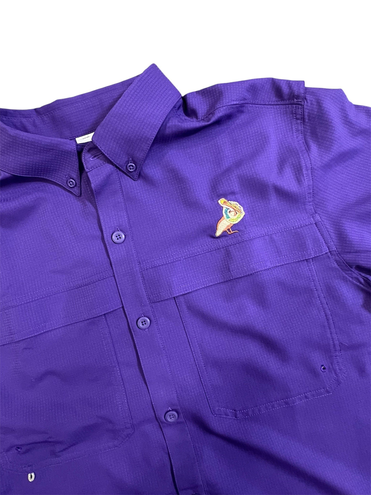 Whereable Art WHEREable Art Mardi Gras Pelican with King Cake Fishing Shirt in Purple - Little Miss Muffin Children & Home