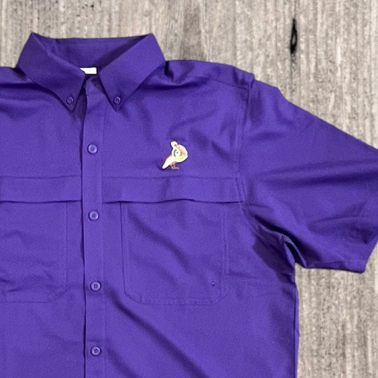 Whereable Art WHEREable Art Mardi Gras Pelican with King Cake Fishing Shirt in Purple - Little Miss Muffin Children & Home