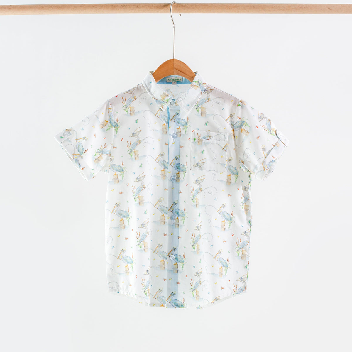 Nola Tawk Pelican Bay Short Sleeve Collared Shirt - Little Miss Muffin Children & Home