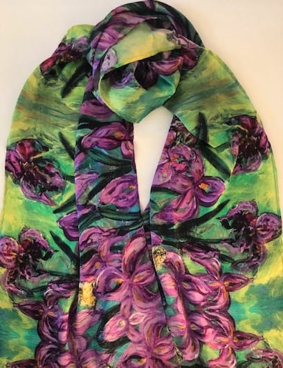 Nina J Iris Garden Silk Scarf - Little Miss Muffin Children & Home