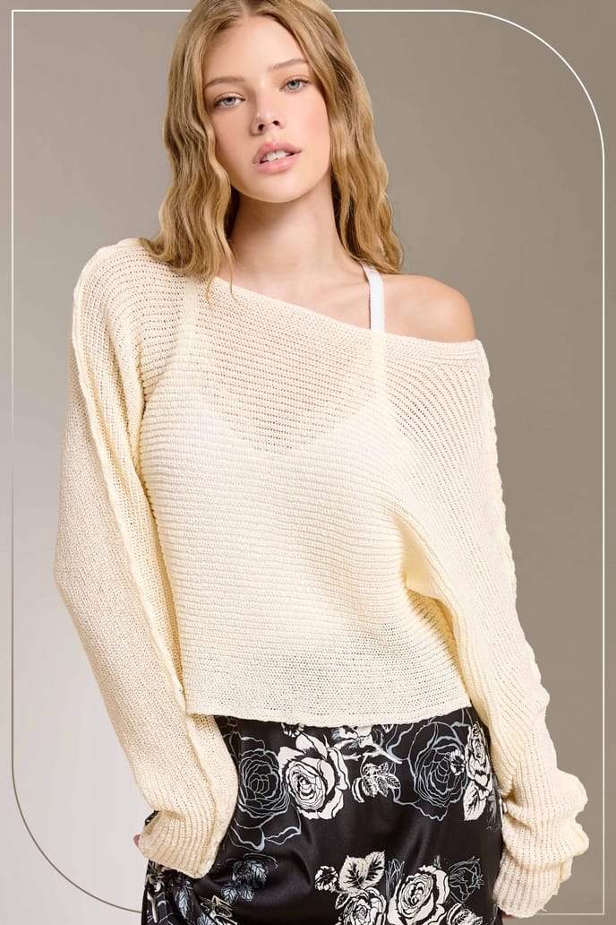 La Miel Boat Neck Off Shoulder Cozy Dolman Sleeve Sweater, 5 Available Colors - Little Miss Muffin Children & Home